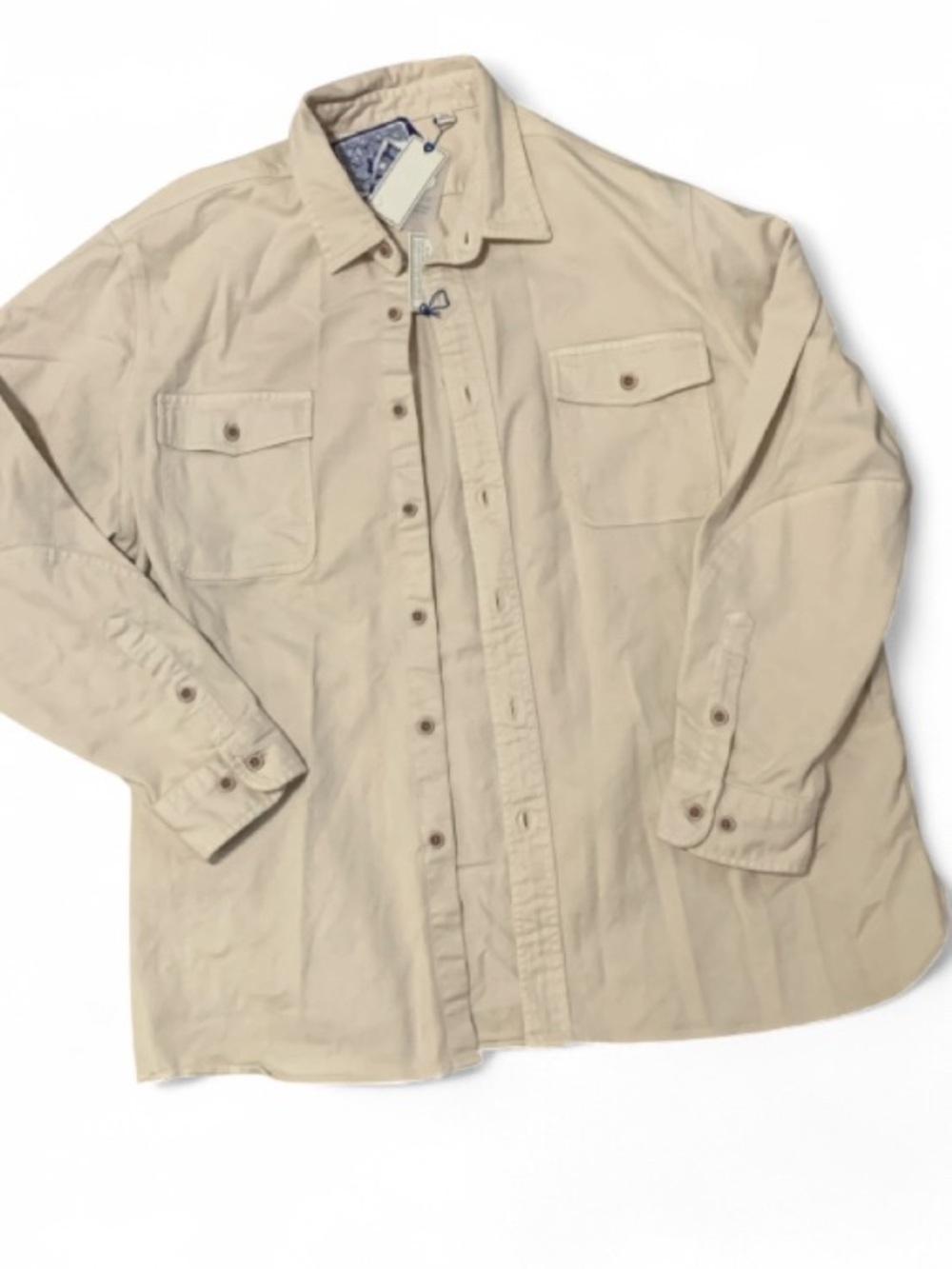 ROWM Men’s button down in beige NWT size XXL